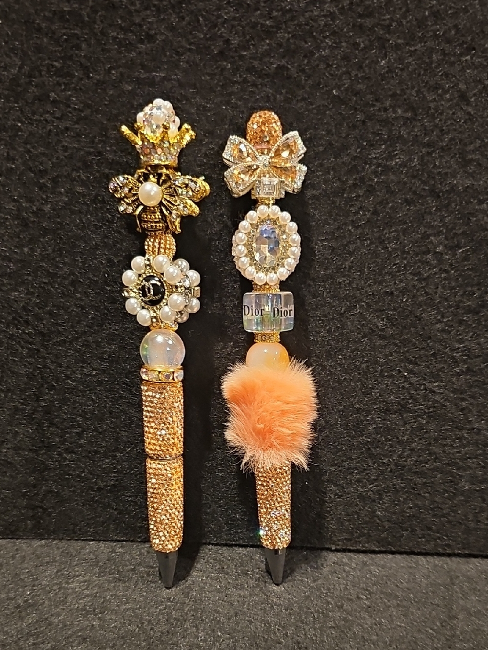 Sparkling Gold Jeweled Decorative Glam Pen  Duo